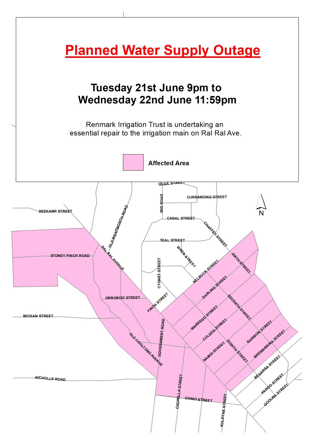 Planned Supply Outage – Renmark Irrigation Trust